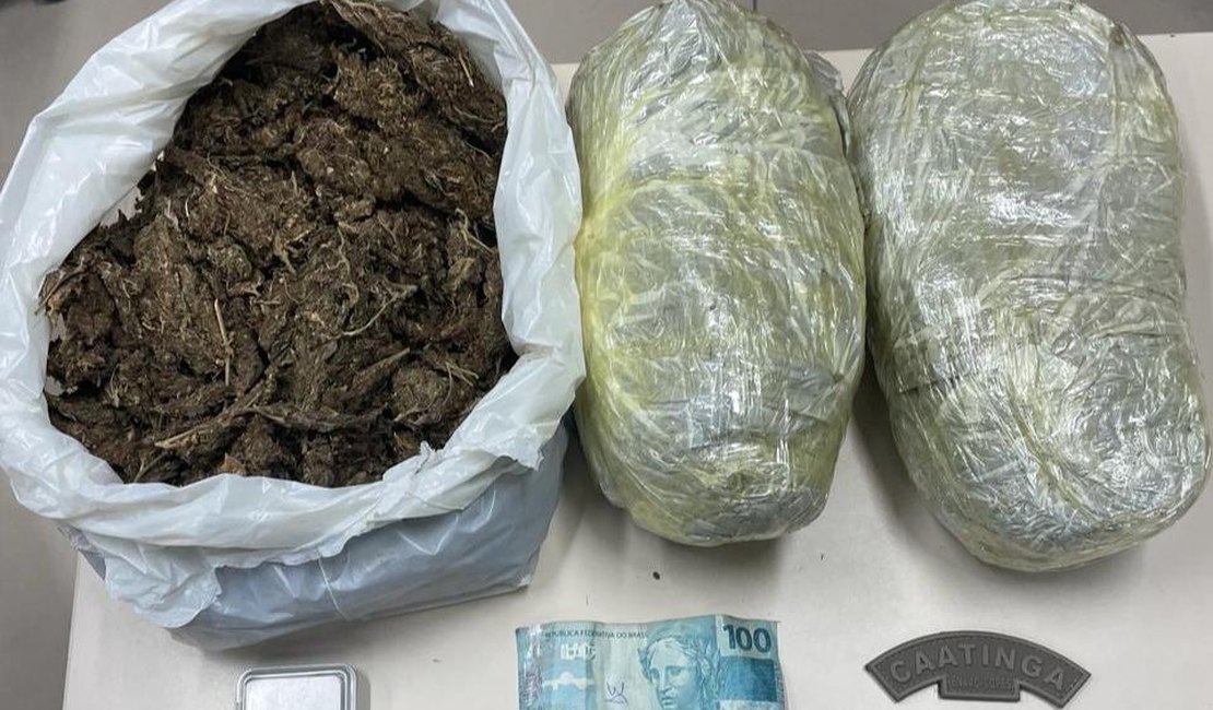 Copes/Caatinga prende homem e realiza apreensão de quase 3kg de maconha em Inhapi