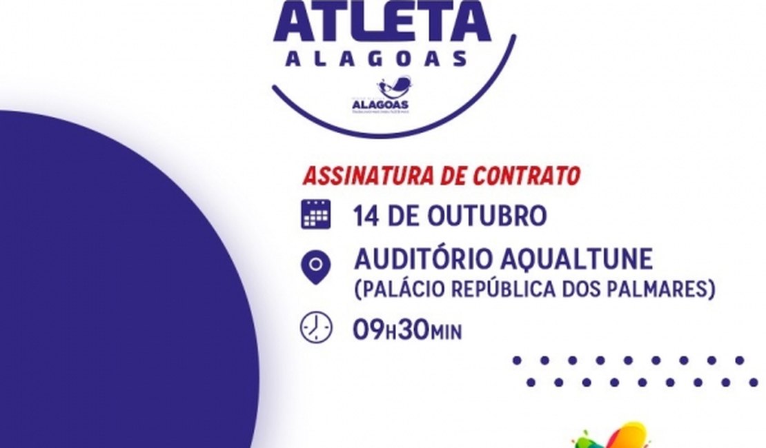 Selaj assina contratos do programa Bolsa Atleta Alagoas na próxima quarta-feira