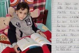 ‘Eu sou ruim, idiota, não presto’: polícia encontra caderno de menino morto pela mãe no RS
