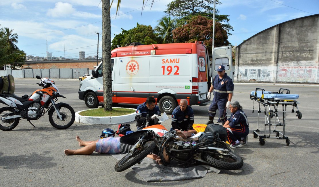 Samu alerta sobre o aumento dos atendimentos a vítimas de acidentes com motociclistas em Arapiraca e Maceió