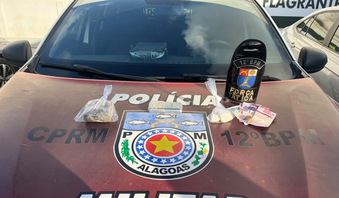 Força Tática do 12º BPM prende homem por tráfico de drogas na Portelinha