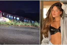 Ônibus com a cantora Brisa Star e banda cai em ribanceira em rodovia no Ceará