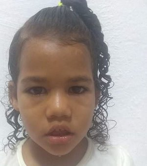 Menina de 5 anos está desaparecida desde a noite de segunda-feira, em Maceió