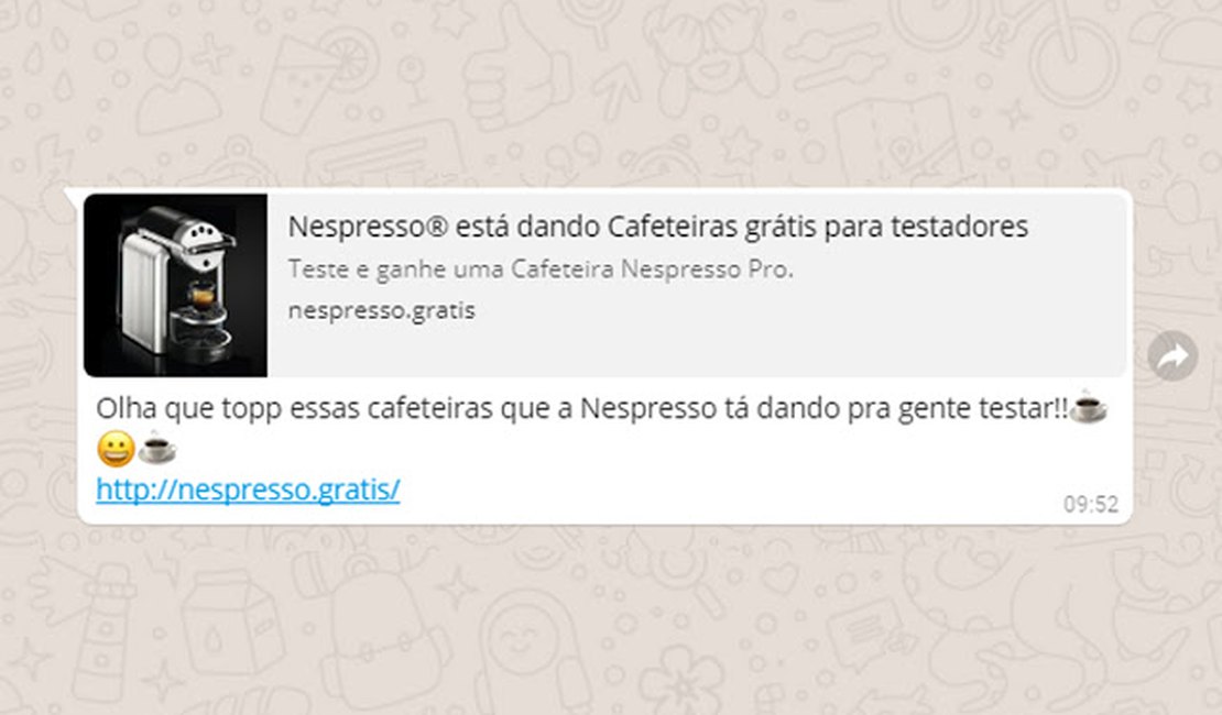 Novo golpe no Whatsapp promete cafeteira  e pode roubar informações de usuário
