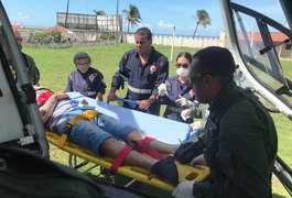 Colisão entre caminhão e motocicleta deixa colombiano ferido na BR-316, em Satuba