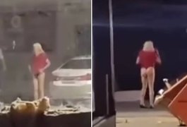 Investigação continua: Usando calcinha preta, blusa vermelha e peruca, pastor é flagrado novamente nas ruas