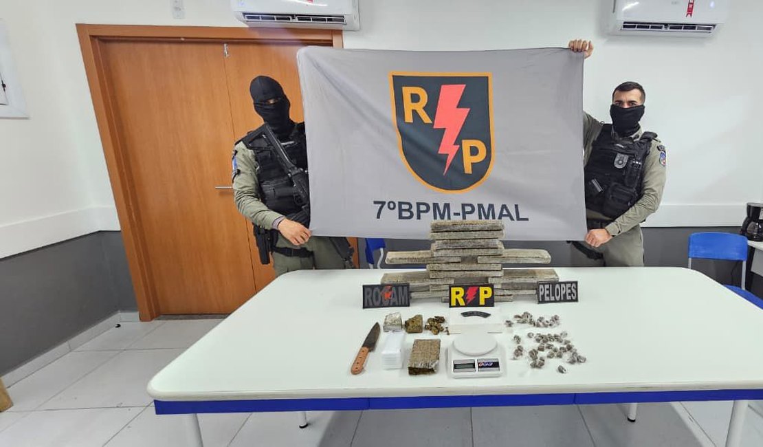 Suspeito investigado na 'Operação Sertanejo' foge ao ser flagrado por drone em Santana do Ipanema; 12kg de maconha e 1 tablete de cocaína foram apreendidos