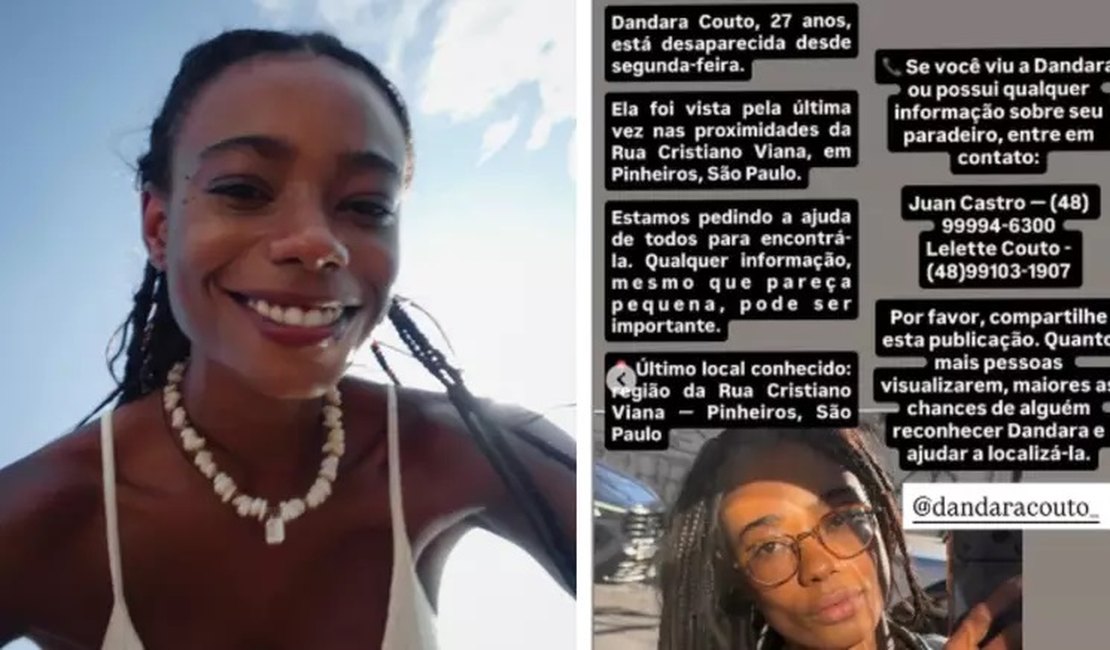 Modelo Dandara Couto desaparece em bairro nobre de São Paulo