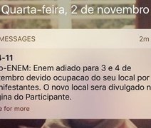 Estudantes começam a receber mensagem de adiamento do Enem via SMS