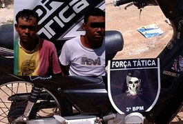 Força Tática apreende irmãos como moto rouba em Arapiraca