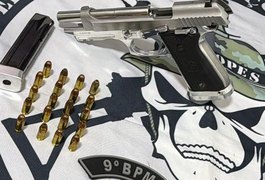 Homem é preso em Delmiro Gouveia com pistola calibre .380 e 20 munições durante patrulhamento do Pelopes