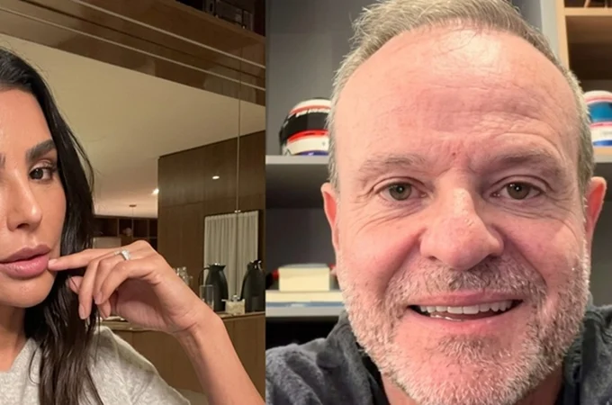 Influenciadora Cíntia Chagas confirma namoro com o ex-piloto da Fórmula 1 Rubens Barrichello