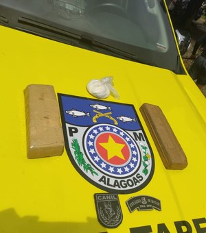 Vídeo. Em apoio a PCAL, Canil do 3º BPM encontra drogas nas portas de veículo, em Arapiraca