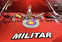 Polícia Militar apreende três armas e prende quatro suspeitos de roubo durante ocorrência em Maceió