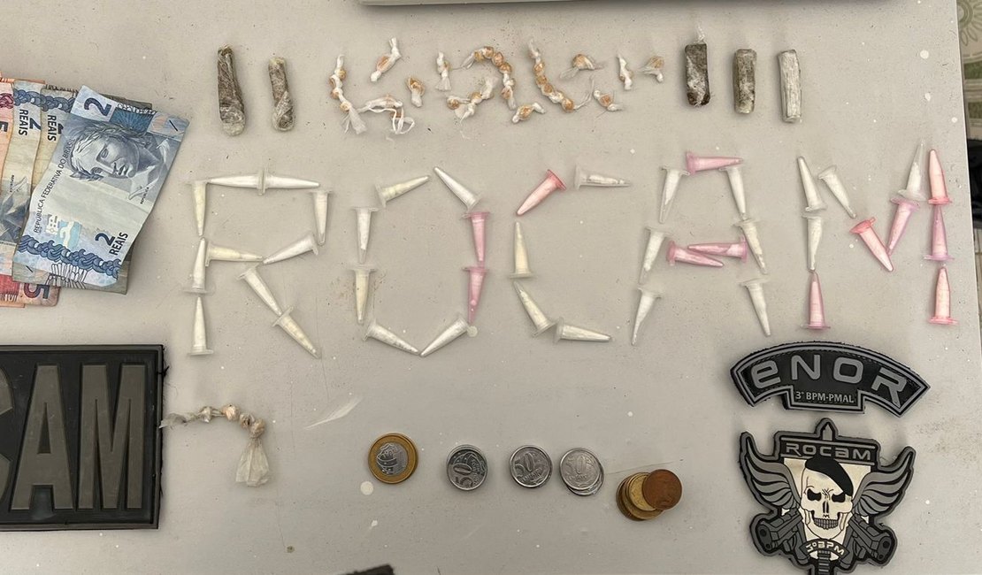 Dupla é presa por tráfico e consumo de drogas e adulteração de sinal identificador de veículo automotor, em Arapiraca