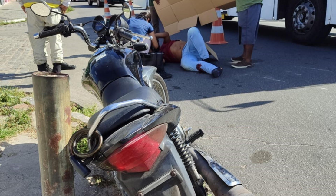 Motociclista fica ferido após acidente em Maceió