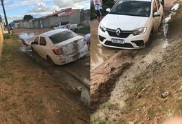 Vídeo. Buracos nas ruas causam transtornos e deixam veículos atolados em Arapiraca