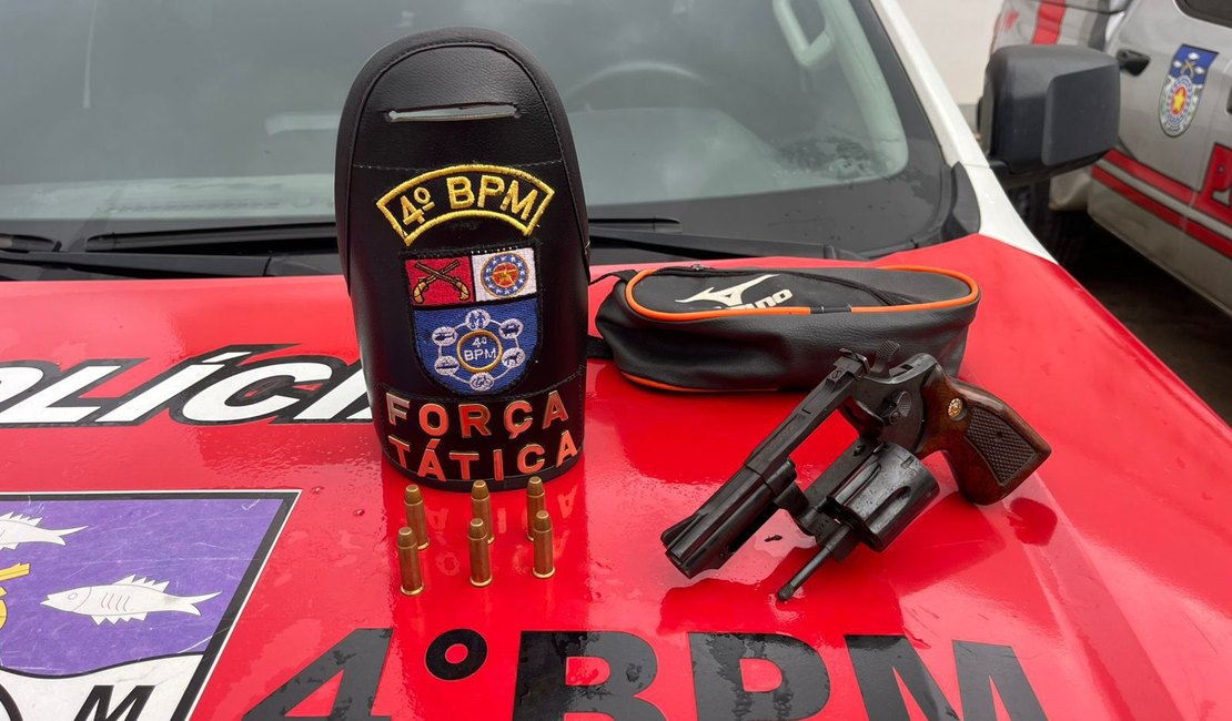 Homem é preso com revólver e munições no Clima Bom, em Maceió