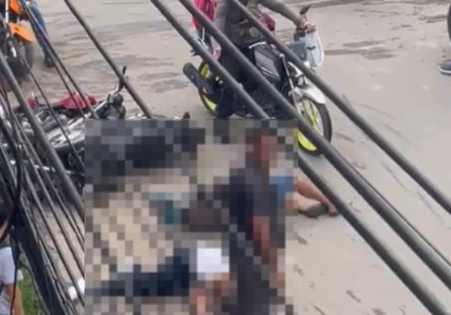 Vídeo mostra batida entre motos que deixou duas pessoas feridas em Palmeira dos Índios