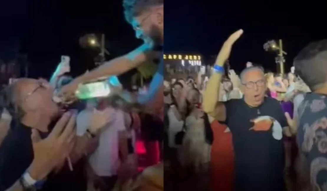 VÍDEO: Galvão Bueno aparece 'virando' garrafa de vodka em festa no Ceará