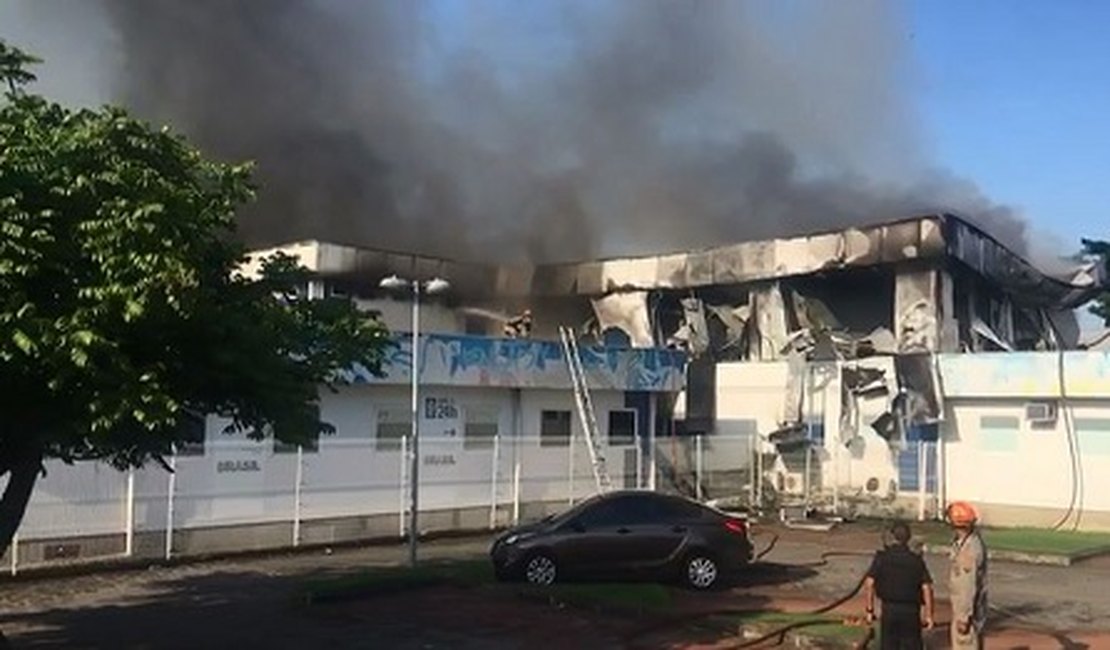 Incêndio destrói parte de hospital na Zona Oeste do Rio