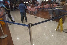 Piso estoura e causa tumulto em shopping de Maceió