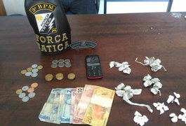 Força Tática prende suspeito de tráfico de drogas em Arapiraca