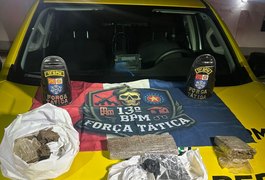 PM encontra dois quilos de drogas escondidos em região de mata em Maceió