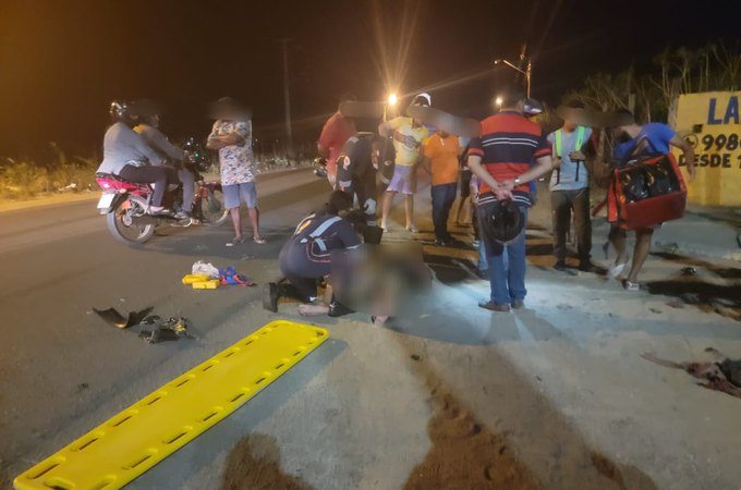 Entregador de lanches e casal sofrem ferimentos em colisão entre motos na AL-115, em Arapiraca