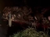 Imagens mostram saque de carga de carne após capotamento de carreta na BR-101, em Alagoas