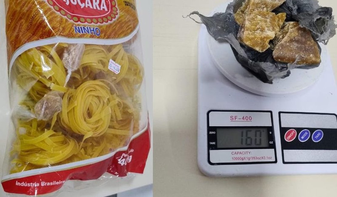 BPTran prende suspeito de tráfico com drogas escondidas em pacotes de macarrão em Maceió