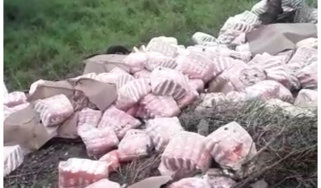 Caminhão carregado de fraldas tomba e deixa feridos em rodovia alagoana