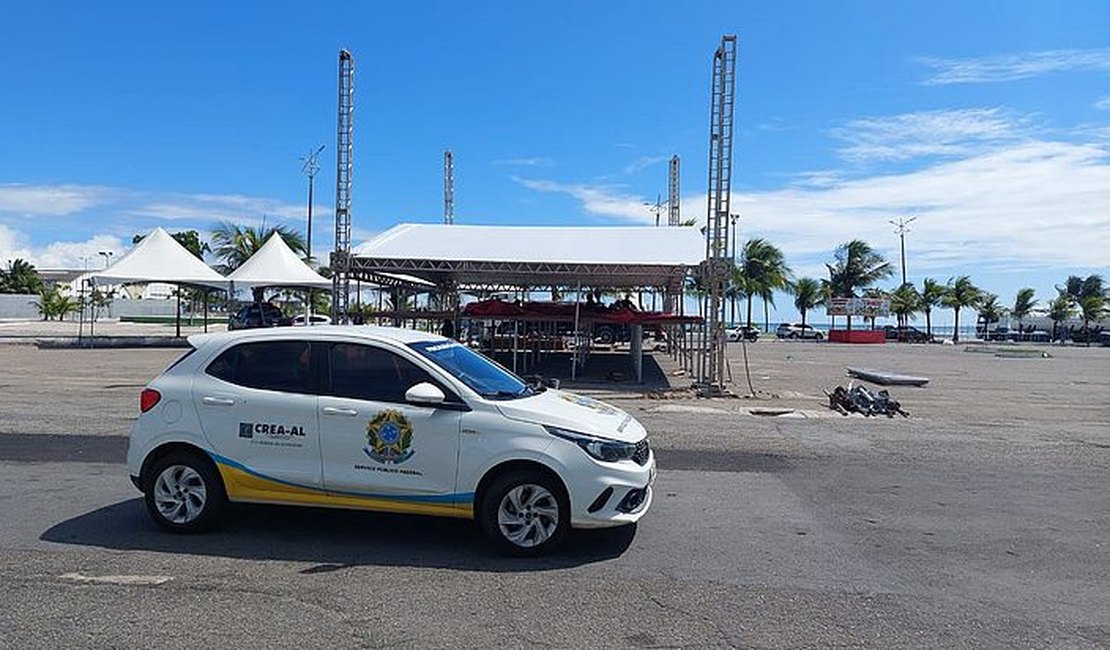 Palcos de Carnaval no interior são fiscalizados pelo CREA-AL