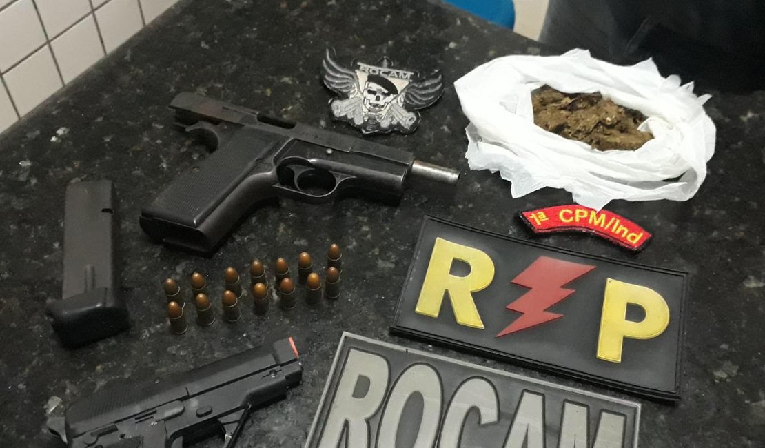 Polícia apreende pistola e prende quatro envolvidos com tráfico de drogas no interior de Alagoas
