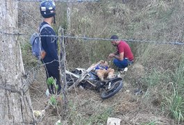 Motociclista fica ferido após saída de pista na zona rural de Arapiraca