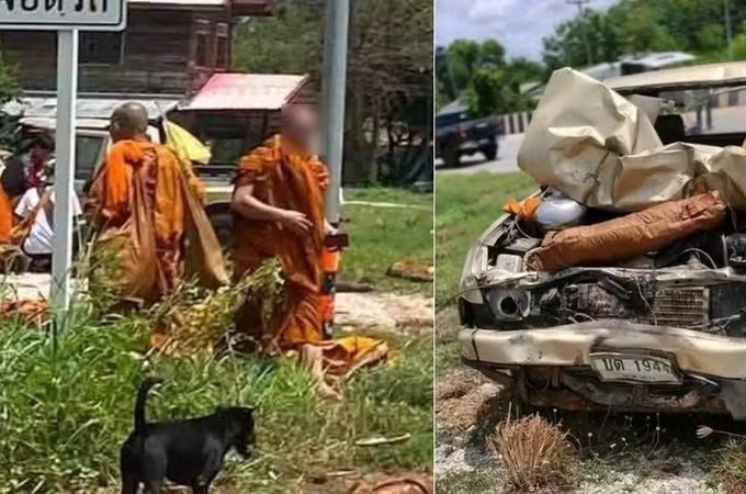 Criança dirige veículo da família, atropela procissão budista e mata oito monges na Tailândia
