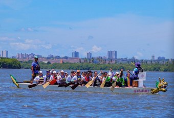 Policiais femininas celebram Dia da Mulher com manhã de lazer na Lagoa Mundaú