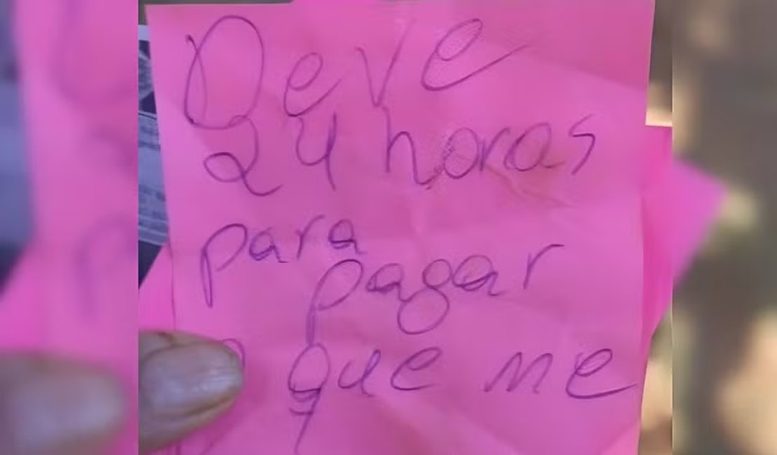 Filho ameaça a mãe com bilhete e dá 24 horas para pagamento de suposta dívida de moto em MG