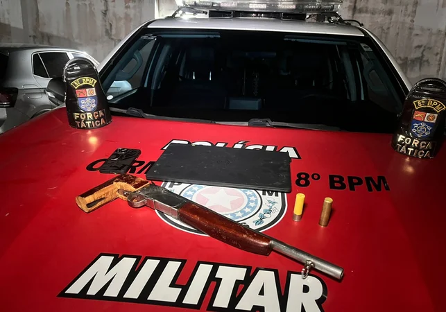 Força Tática do 8º BPM prende homem com arma de grosso calibre em Rio Largo