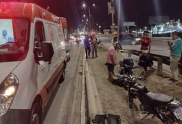 Motociclista fica ferido após ter moto atingida por carro, na AL 220, em Arapiraca