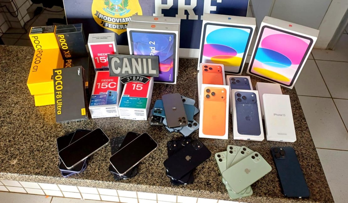 Operação na BR-101 apreende carga de eletrônicos sem nota fiscal em São Sebastião