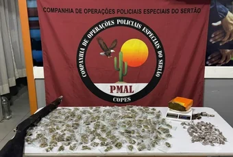 Polícia Militar apreende duas armas de fogo e 370 papelotes de maconha em Água Branca
