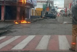 Vídeo. Condutor embriagado causa acidente com dois feridos e incêndio em Arapiraca