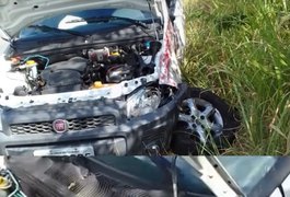 Acidente entre carro e ônibus é registrado na BR-104, em União dos Palmares