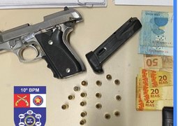 Homem tenta fugir da PMAL, mas é preso com arma de fogo, em Maribondo