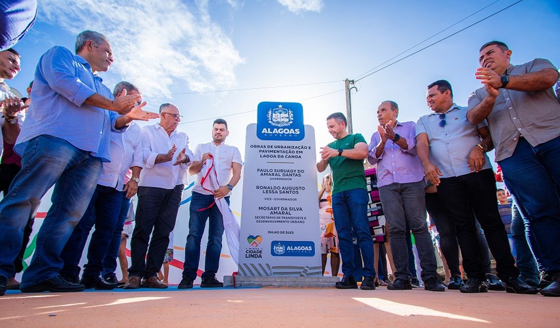 Em clima de festa, Paulo Dantas assina ordem de serviço e inaugura obras em Lagoa da Canoa