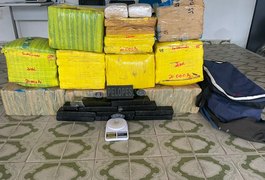 Durante abordagem a veículo de passeio, Pelopes do 3º BPM apreende aproximadamente 187 quilos de maconha, em Arapiraca