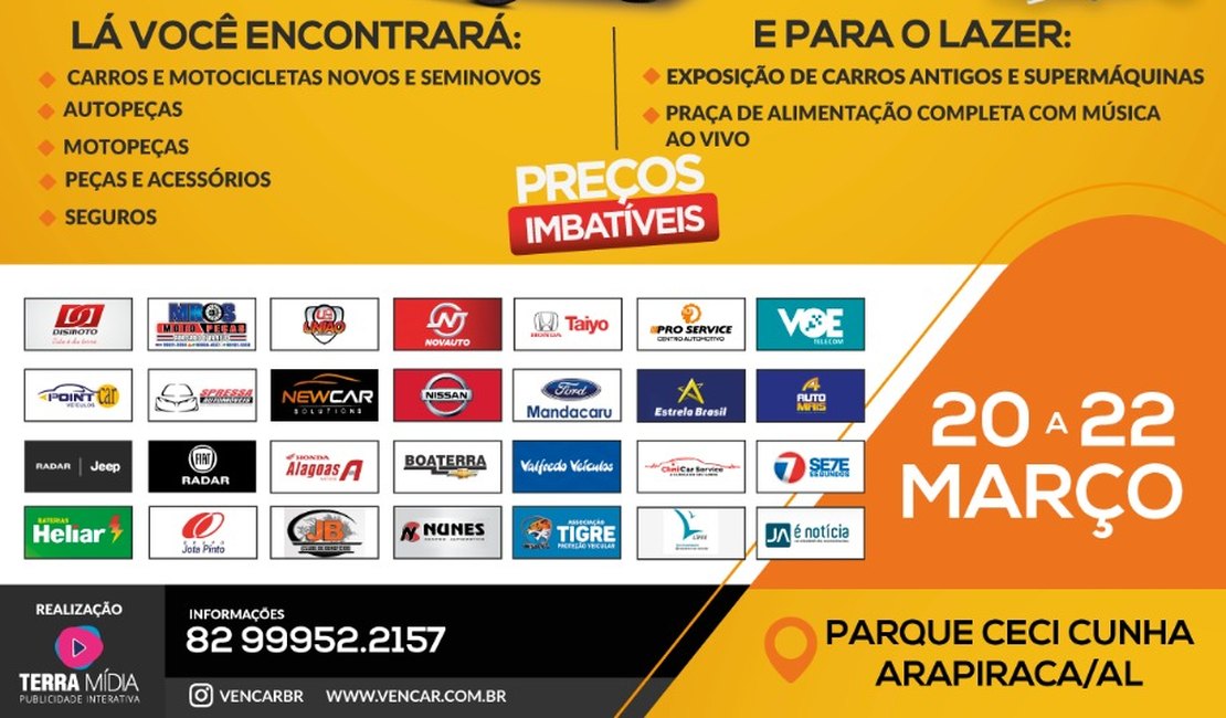 Arapiraca sediará feirão de veículos neste mês