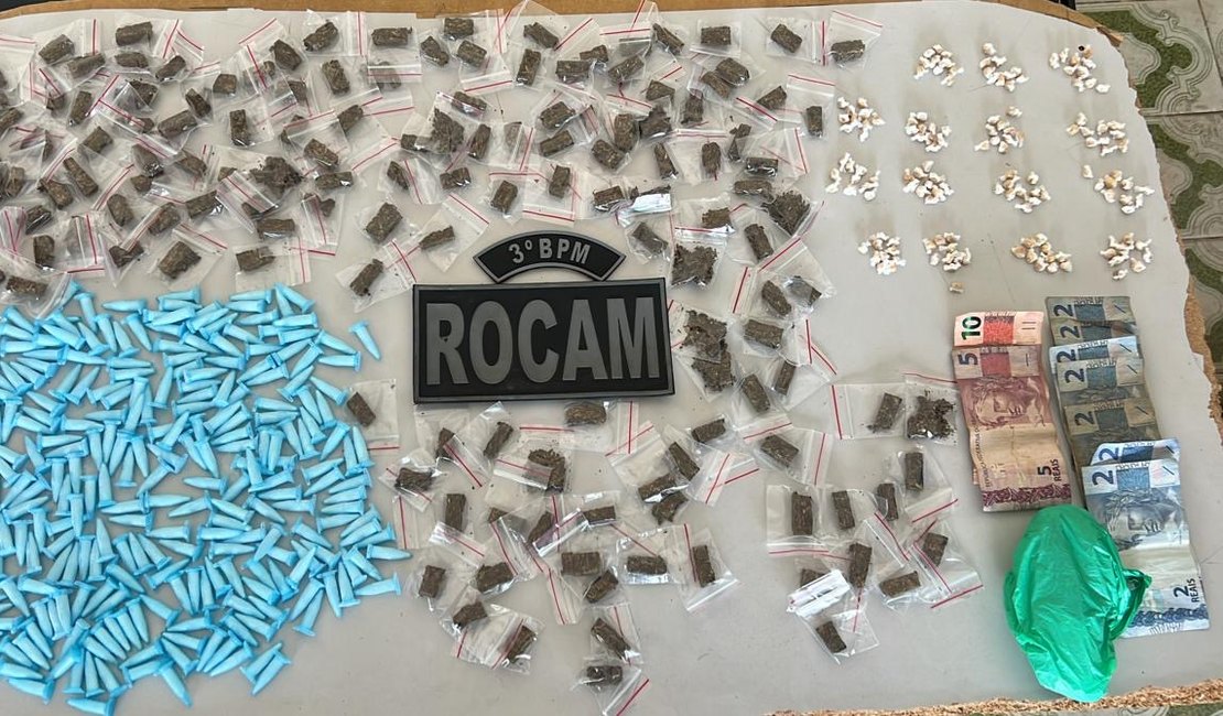 Homem é preso em Arapiraca suspeito de tráfico de drogas e com moto roubada adulterada