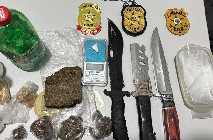 Mulher é presa com drogas e material para tráfico no Litoral Norte de Alagoas